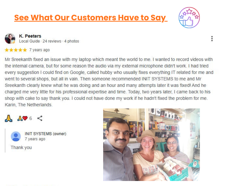 Google review for INIT SYSTEMS from K. Peeters